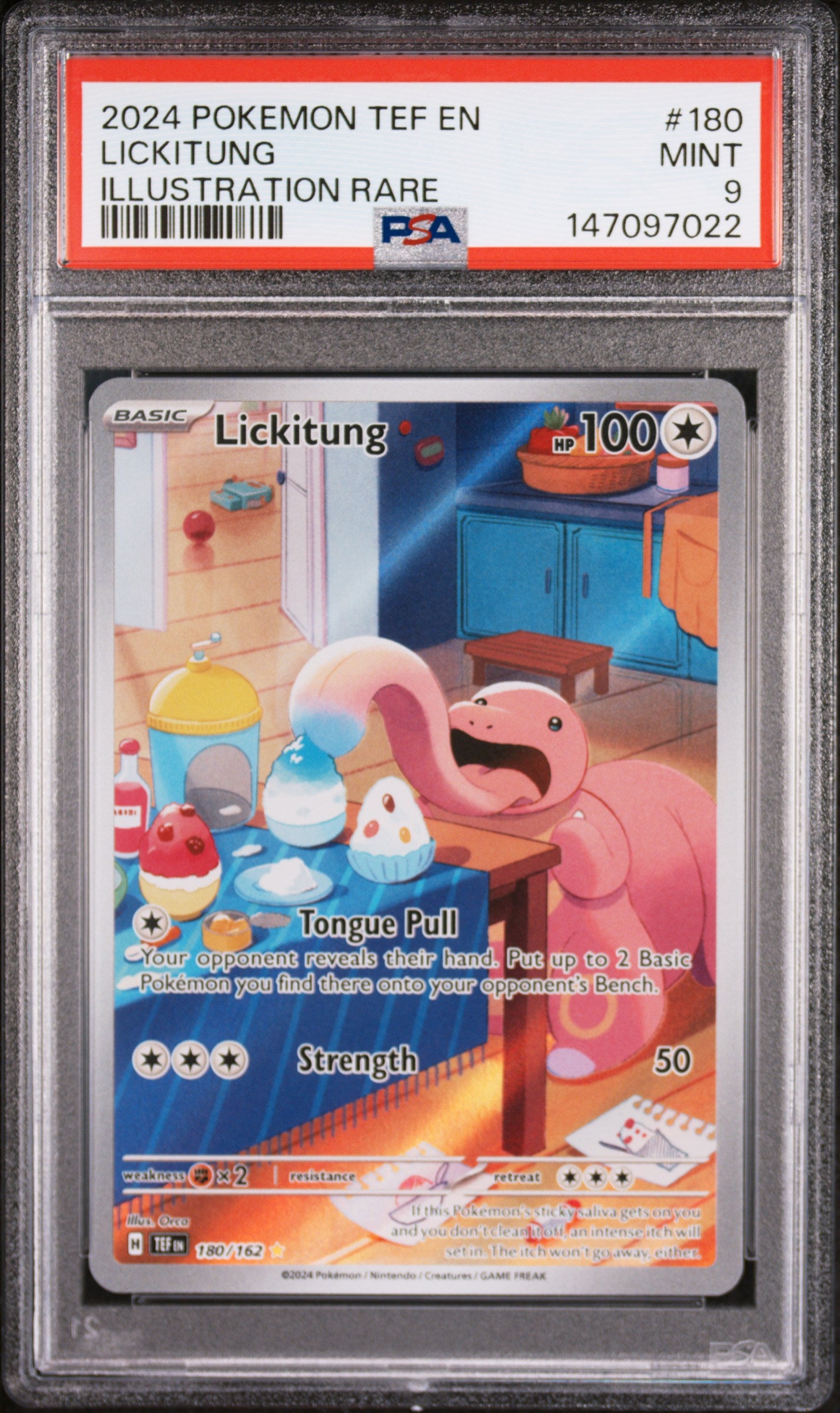 Graded Pokemon - Lickitung (180/162) Temporal Forces PSA 9