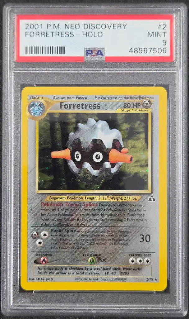 Graded Pokemon - Forretress (2/75) Neo Discovery PSA 9