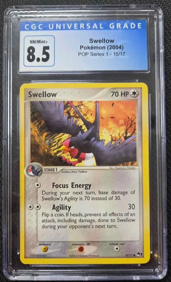 Graded Pokemon - Swellow (15/17) POP Series 1 CGC 8.5