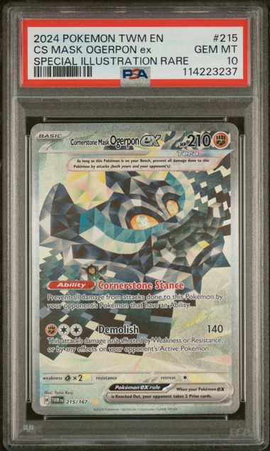 Graded Pokemon - Cornerstone Mask Ogerpon ex (215/167) TWM PSA 10