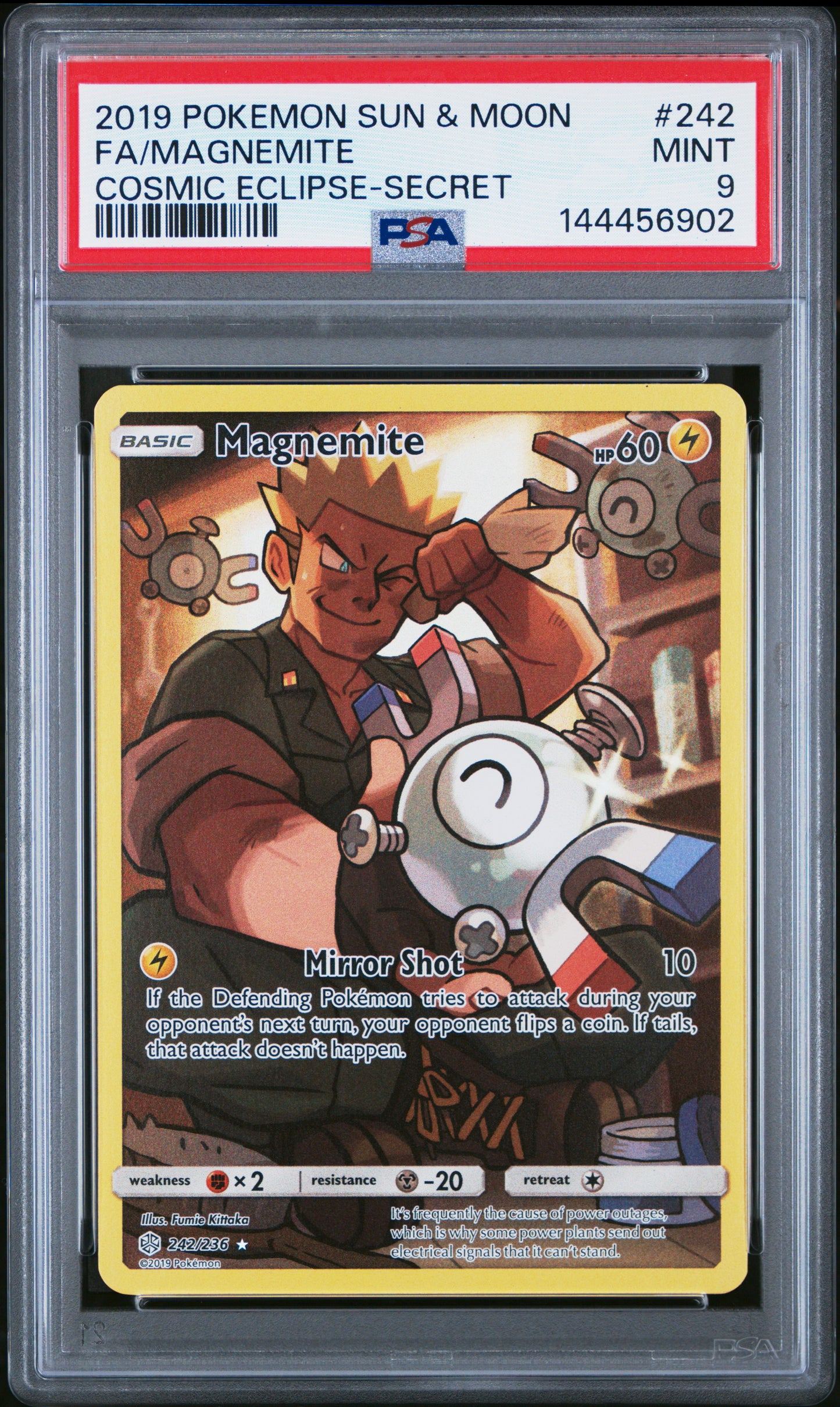 Graded Pokemon - Magnemite (242/236) Cosmic Eclipse PSA 9
