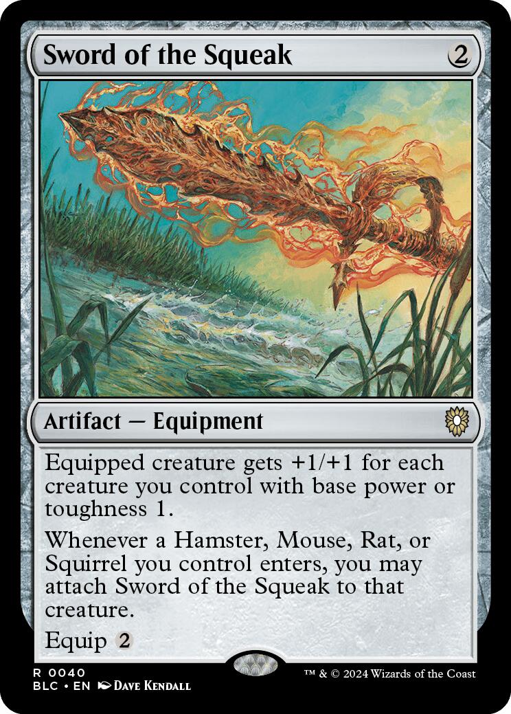 mouse mtg cards Sword of the Squeak [Bloomburrow Commander] – Darkwater Games