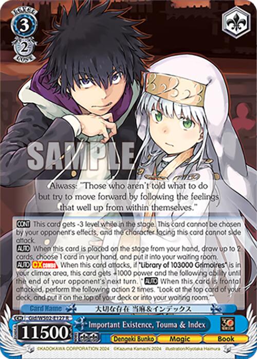 Important Existence, Touma & Index