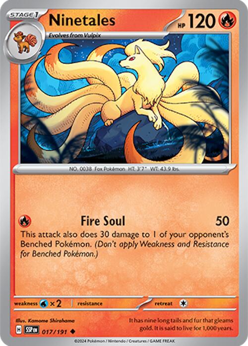 pokemon cards ninetales (017/191) [Scarlet & Violet: Surging Sparks] NINETALES BREAK ***Custom Commander Deck*** Hogaak, Box Size:Premium OP08 Sleeved Pack