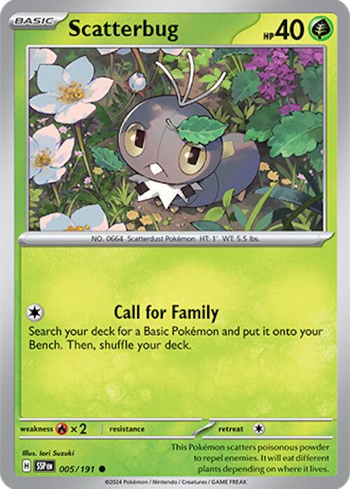 pokemon scarlet and violet surging sparks card list price Scatterbug (005/191) [Scarlet & Violet: Surging Sparks] – Darkwater Games