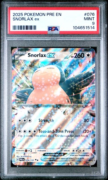 Graded Pokemon - Snorlax ex (076/131) Prismatic Evolutions PSA 9