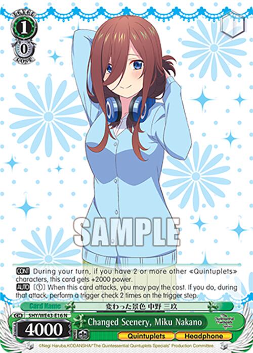 quintessential quintuplets premium booster box Changed Scenery, Miku Nakano (5HY/WE43-E16 N) [The Quintessential Quin –  Darkwater Games