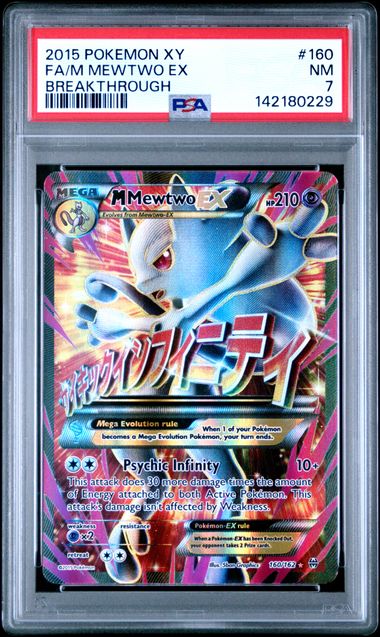 Graded Pokemon - M Mewtwo EX (160/162) XY Breakthrough PSA 7