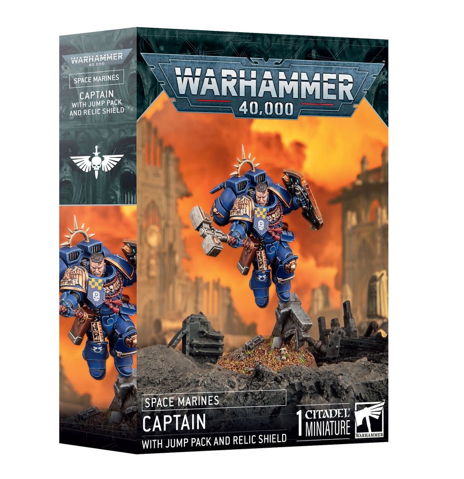 Warhammer 40k: Space Marines - Captain w/ Jump Pack and Relic Shield