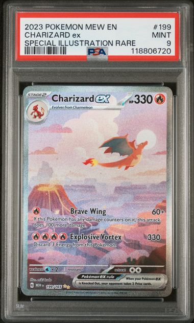 Graded Pokemon - Charizard ex (199/165) Pokemon 151 PSA 9