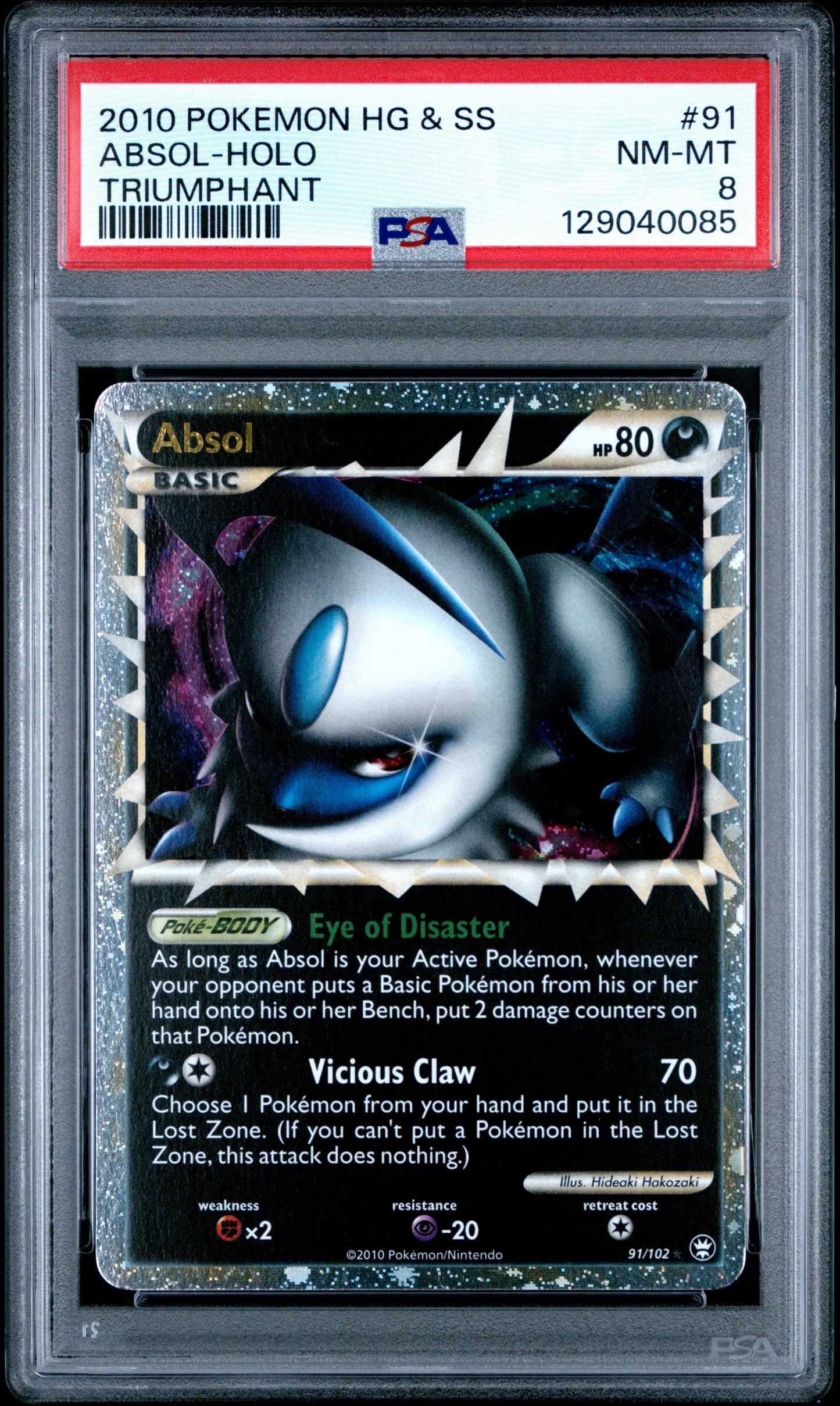 Graded Pokemon - Absol (91/102) Triumphant PSA 8