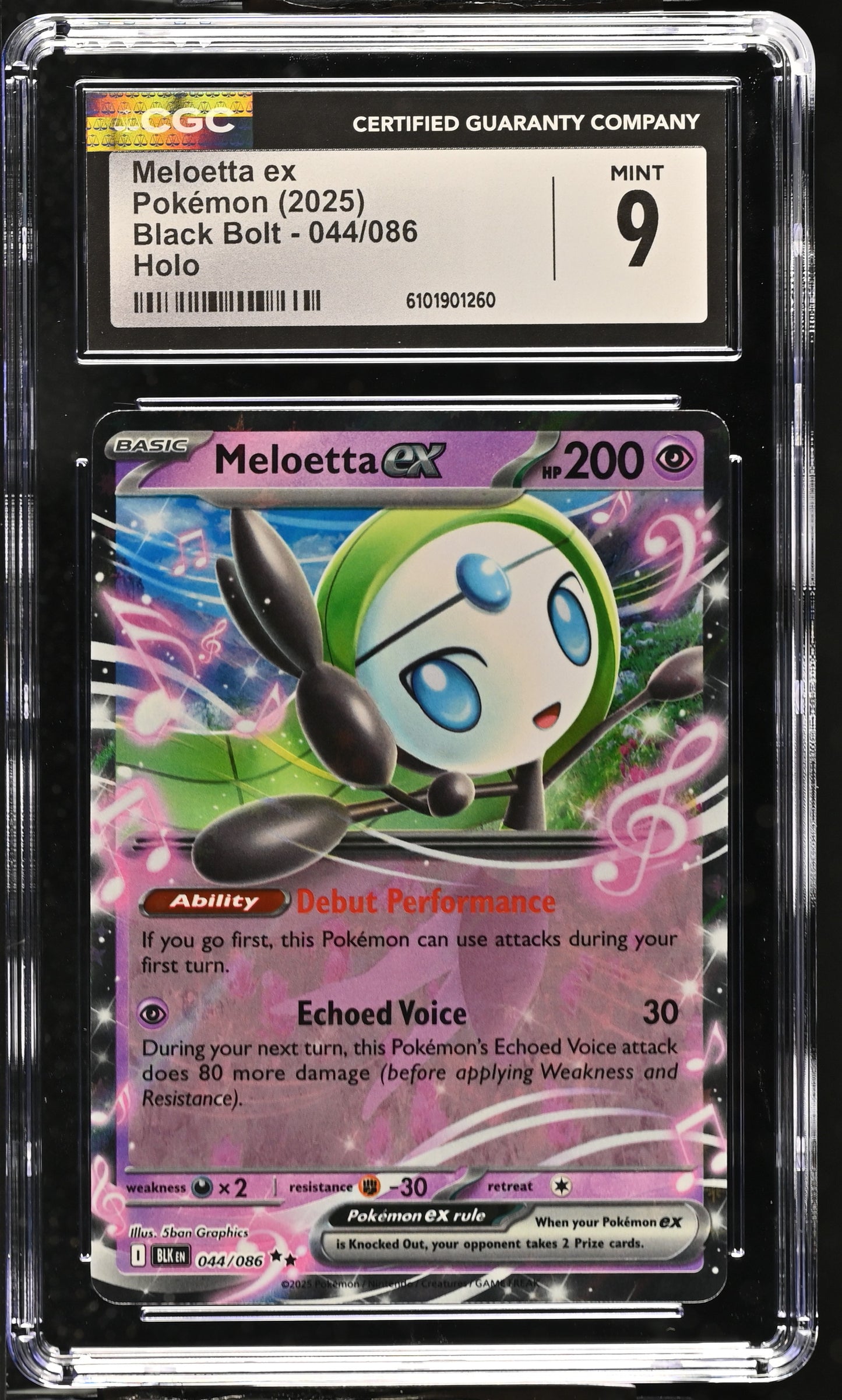Graded Pokemon - Meloetta ex (044/086) Black Bolt CGC 9