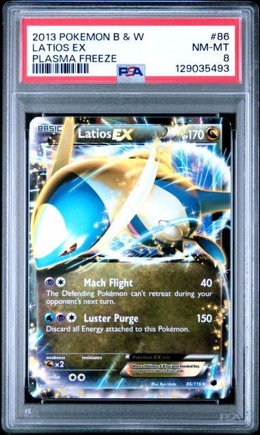 Graded Pokemon - Latios EX (86/116) Plasma Freeze PSA 8