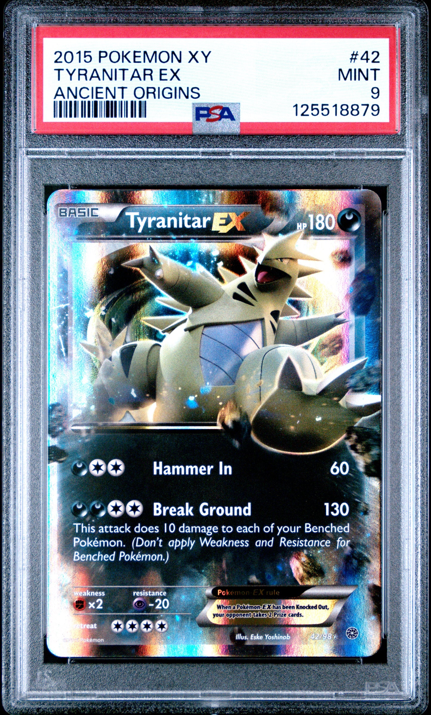 Graded Pokemon - Tyranitar ex (42/98) Ancient Origins PSA 9