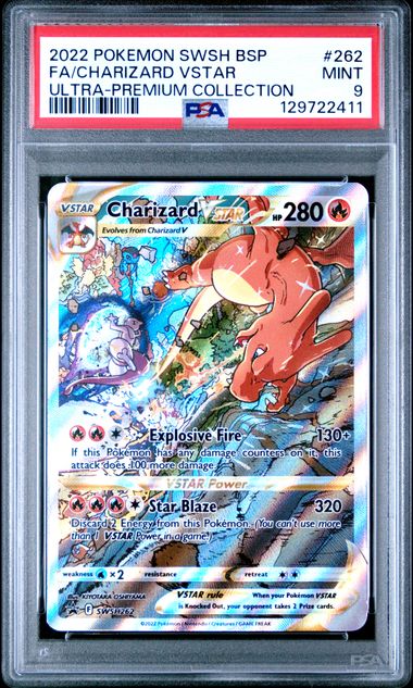 Graded Pokemon - Charizard VSTAR (SWSH262) Black Star Promo PSA 9