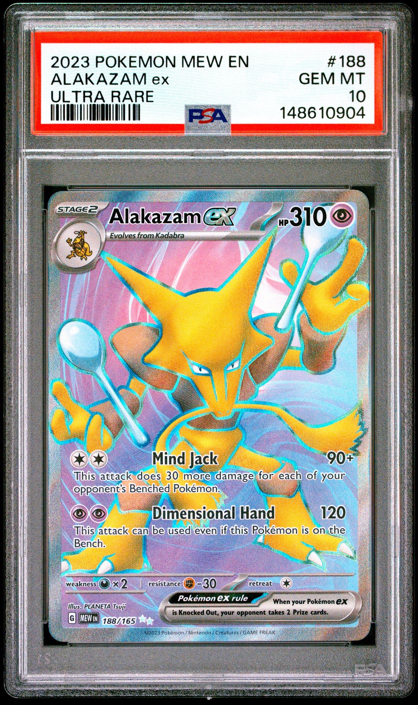 Graded Pokemon - Alakazam ex (188/165) 151 PSA 10