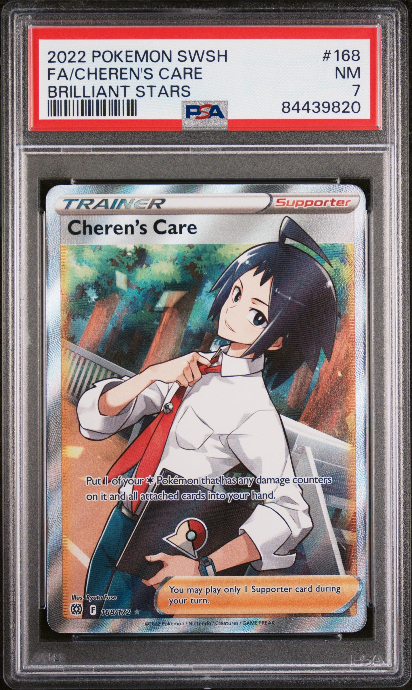 Graded Pokemon - Cheren's Care (168/172) Brilliant Stars PSA 7