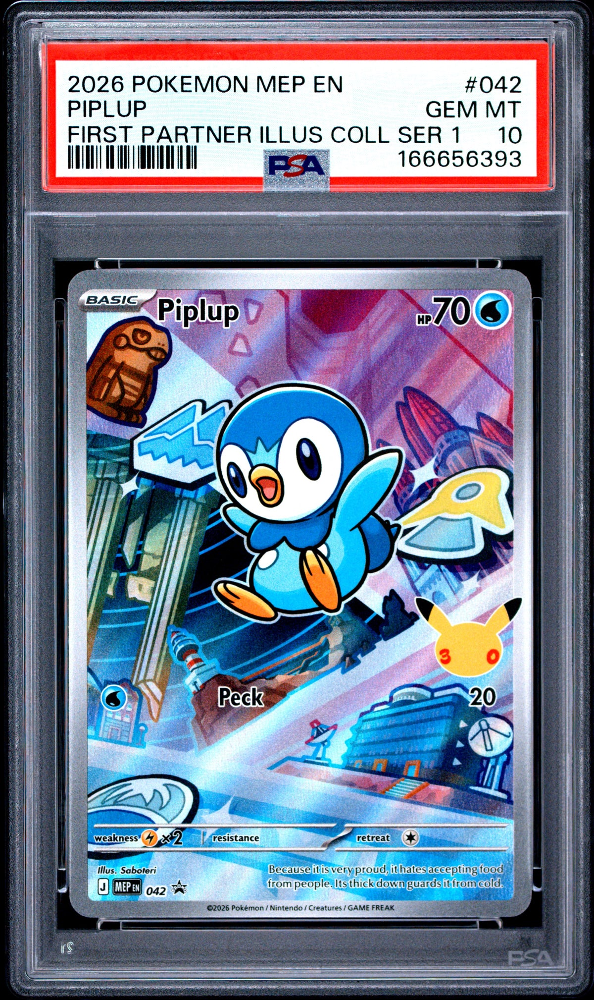 Graded Pokemon - Piplup (042) First Partner Collection PSA 10