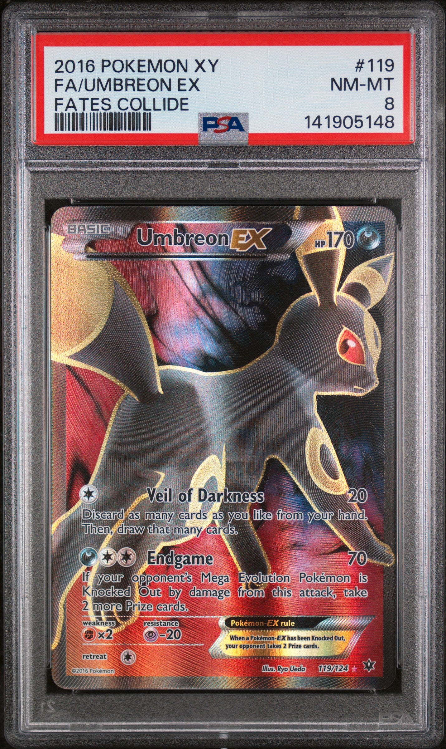 Graded Pokemon - Umbreon EX (119/124) Fates Collide PSA 8