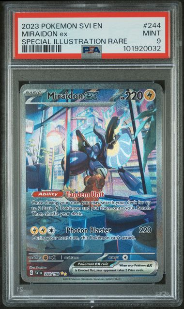 Graded Pokemon - Miraidon ex (244/198) Scarlet & Violet PSA 9