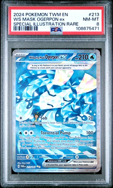 Graded Pokemon - Wellspring Mask Ogerpon ex (213/167) Twilight Masquerade PSA 8