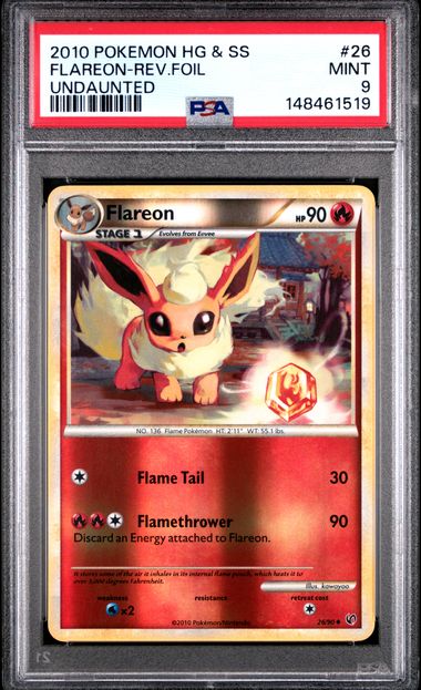 Graded Pokemon - Flareon (26/90) Undaunted Reverse Holo PSA 9
