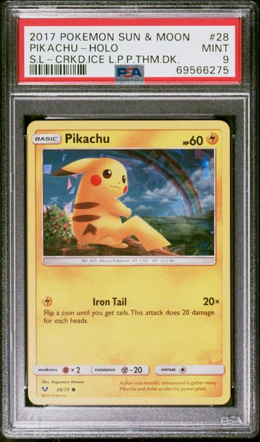 Graded Pokemon - Pikachu (28/73) Cracked Ice Theme Deck PSA 9