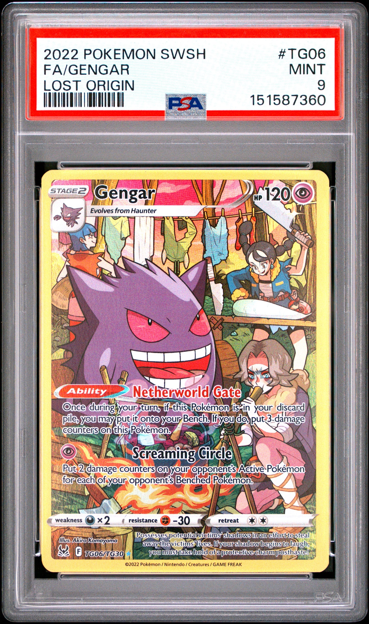 Graded Pokemon - Gengar (TG06/TG30) Lost Origin PSA 9