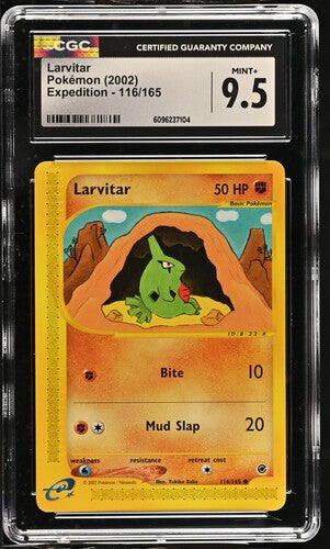 Graded Pokemon - Larvitar (116/165) Expedition CGC 9.5