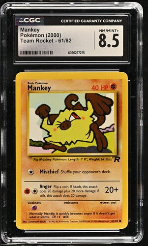 Graded Pokemon - Mankey (61/82) Team Rocket CGC 8.5