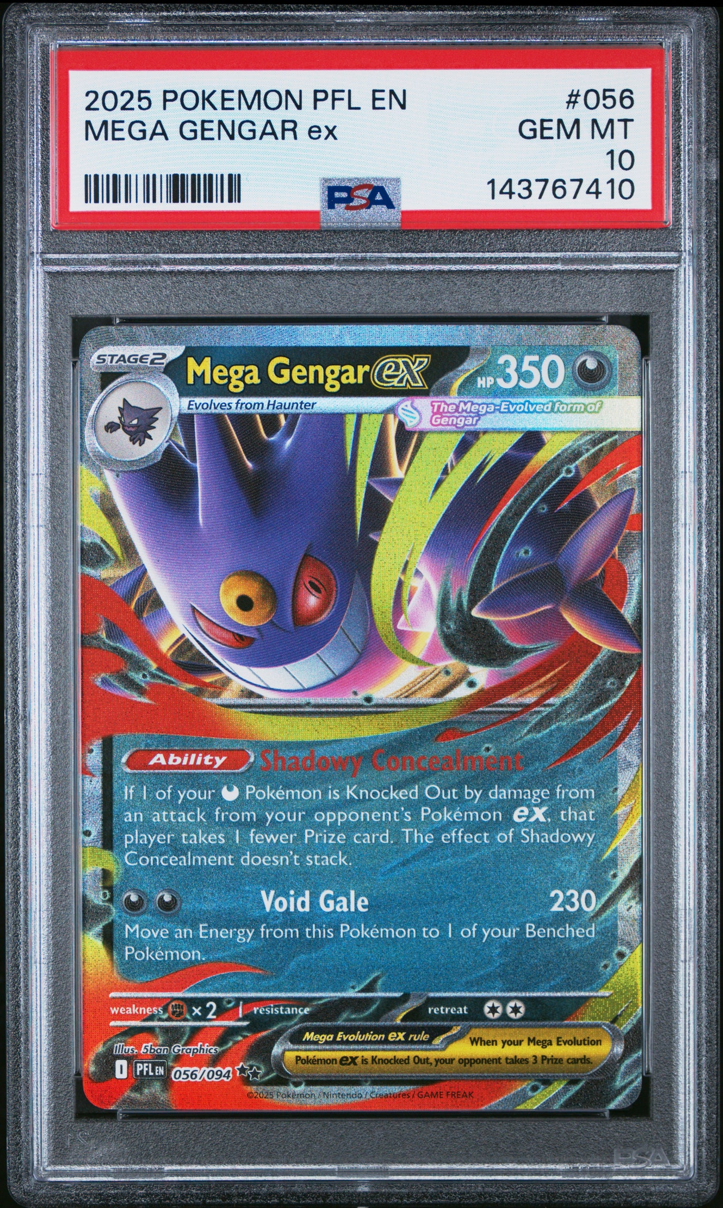 Graded Pokemon - Mega Gengar ex (056/094) Phantasmal Flames PSA 10