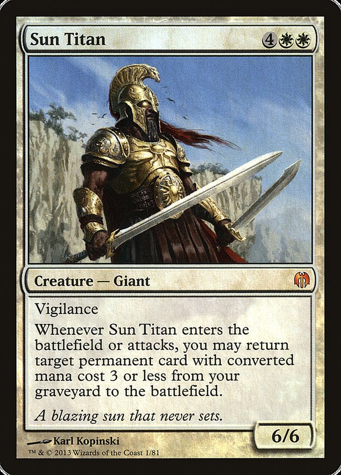 mtg titan cards Sun Titan [Duel Decks: Heroes vs. Monsters] – Darkwater Games