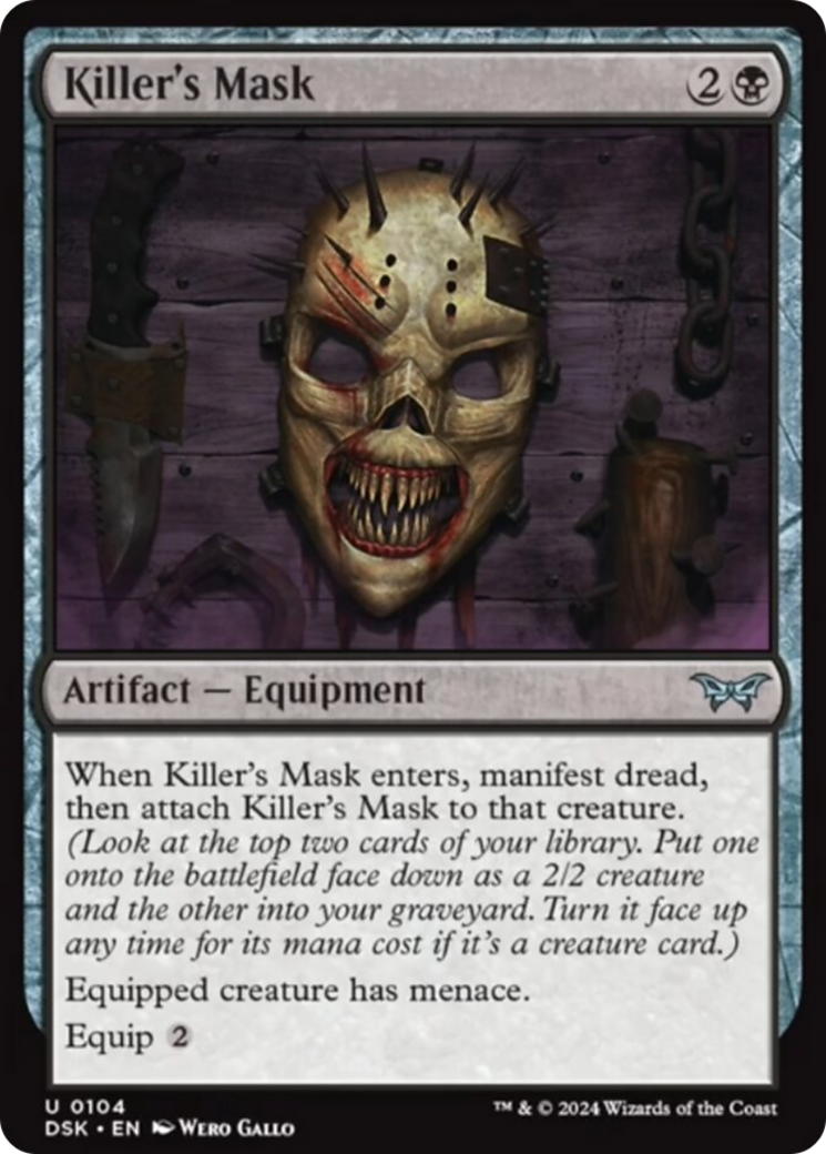 mtg duskmourn card image gallery Killer's Mask [Duskmourn: House of Horror] – Darkwater Games