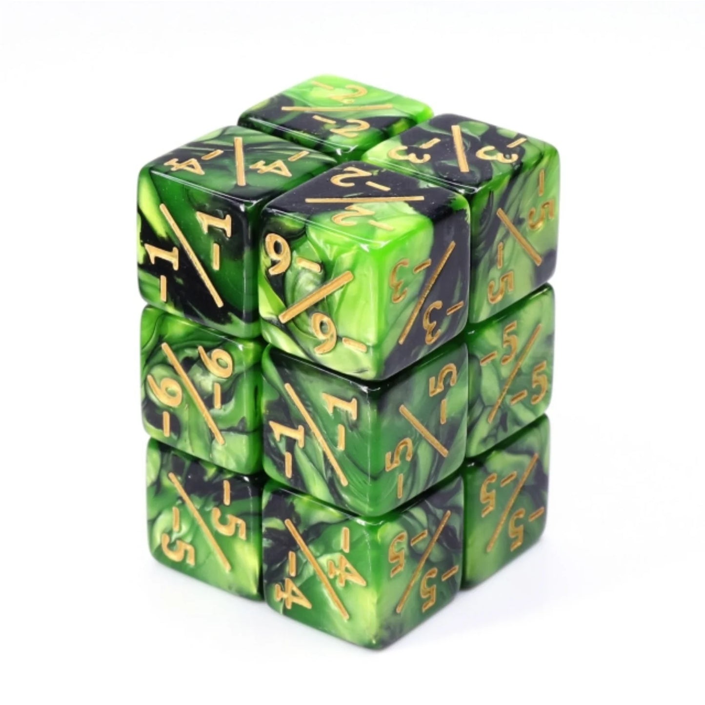 -1-1 Green & Black Counters for Magic Set of 8