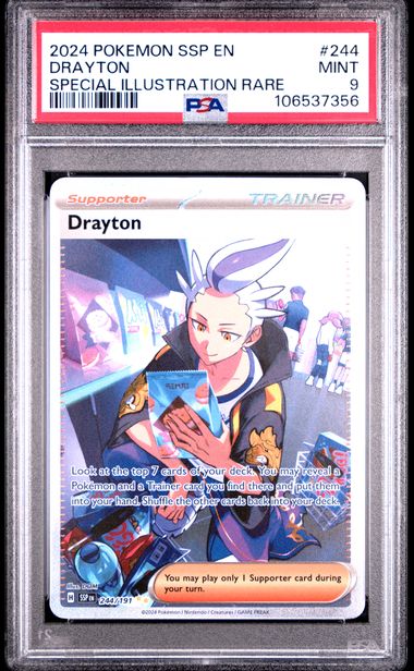 Graded Pokemon - Drayton (244/191) Surging Sparks PSA 9