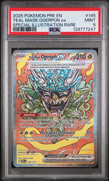 Graded Pokemon - Teal Mask Ogerpon ex (145/131) Prismatic Evolutions PSA 9