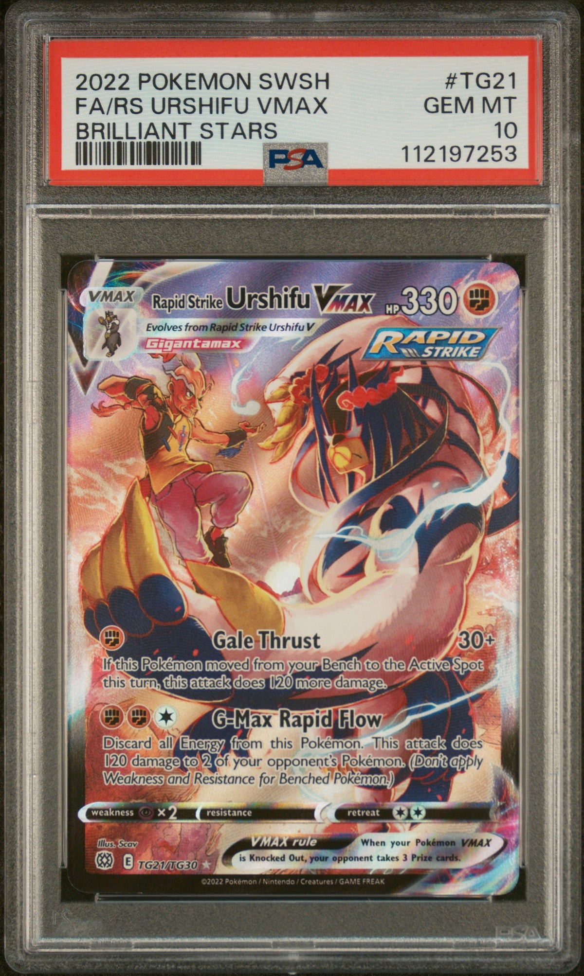 Graded Pokemon - Urshifu VMAX (TG21/TG30) Brilliant Stars PSA 10