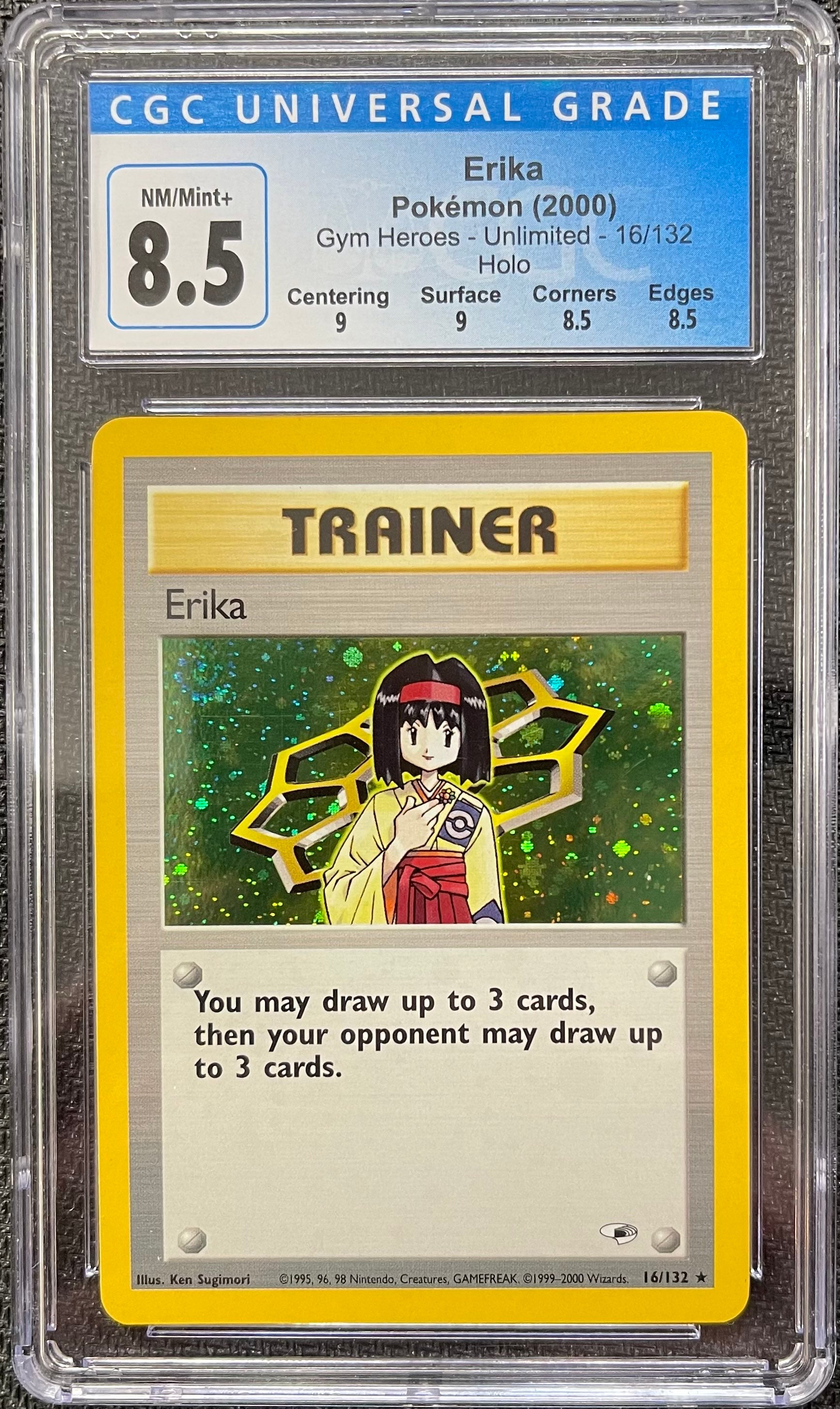 Graded Pokemon - Erika (16/132) Gym Heroes CGC 8.5