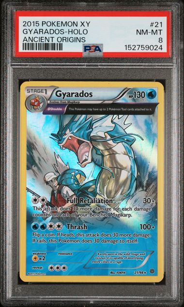 Graded Pokemon - Gyarados (21/98) Ancient Origins PSA 8