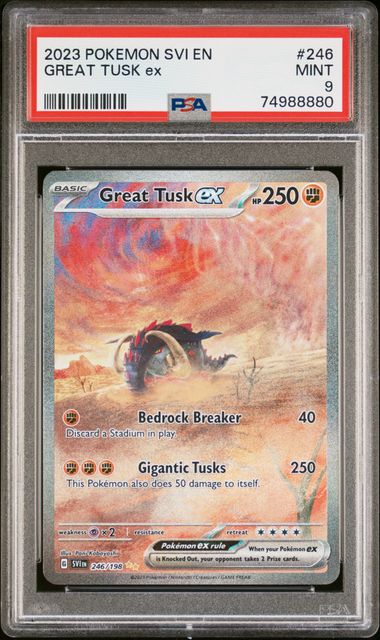 Graded Pokemon - Great Tusk ex (246/198) Scarlet and Violet Base Set PSA 9