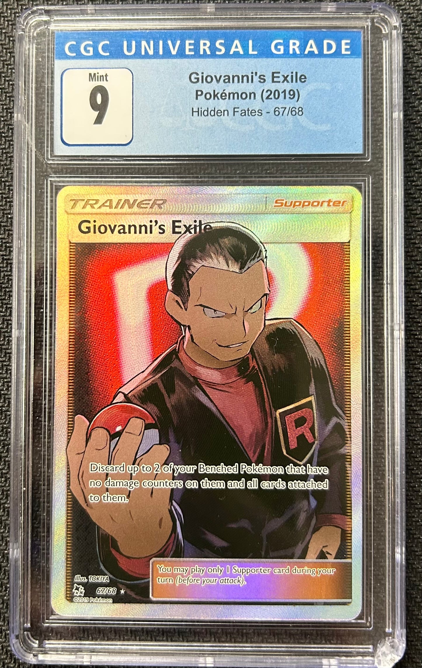 Graded Pokemon - Giovanni's Exile (67/68) Hidden Fates CGC 9