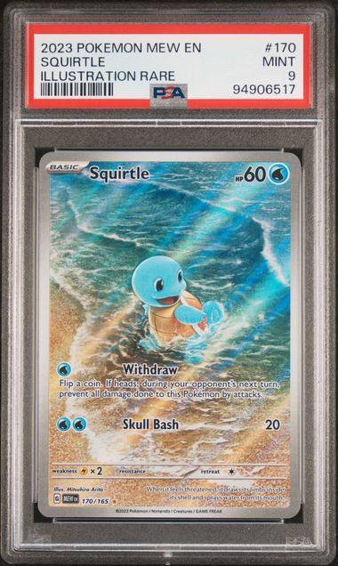 Graded Pokemon - Squirtle (170/165) Pokemon 151 PSA 9
