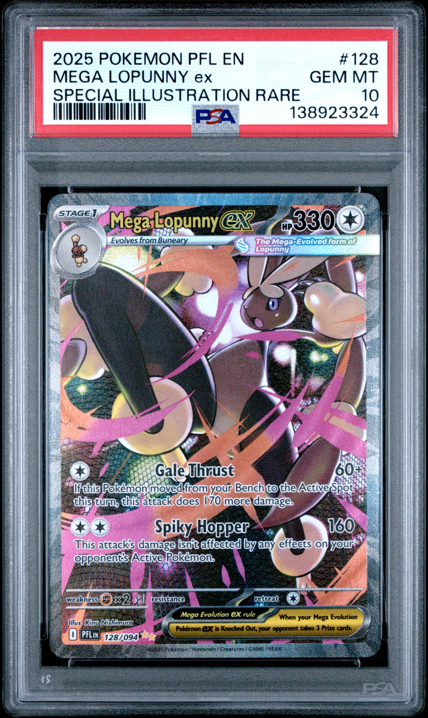 Graded Pokemon - Mega Lopunny ex (128/094) Phantasmal Flames PSA 10