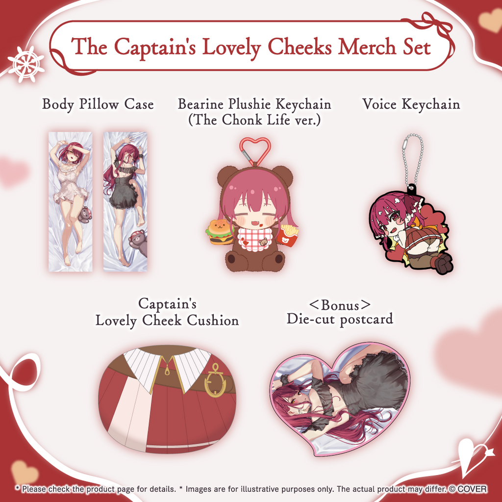 Hololive - Houshou Marine The Captain's Lovely Cheeks Merch Complete Set with Handwritten Message