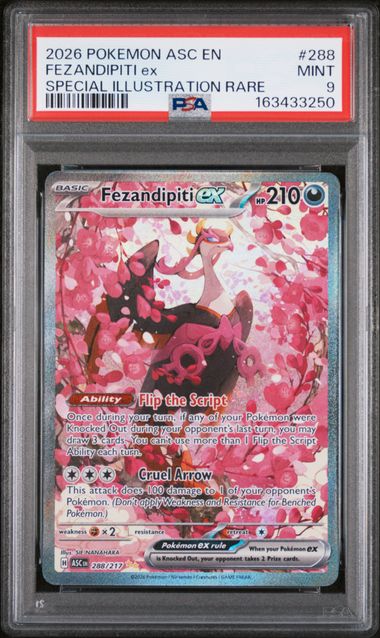 Graded Pokemon - Fezandipiti ex (288/217) Ascended Heroes PSA 9