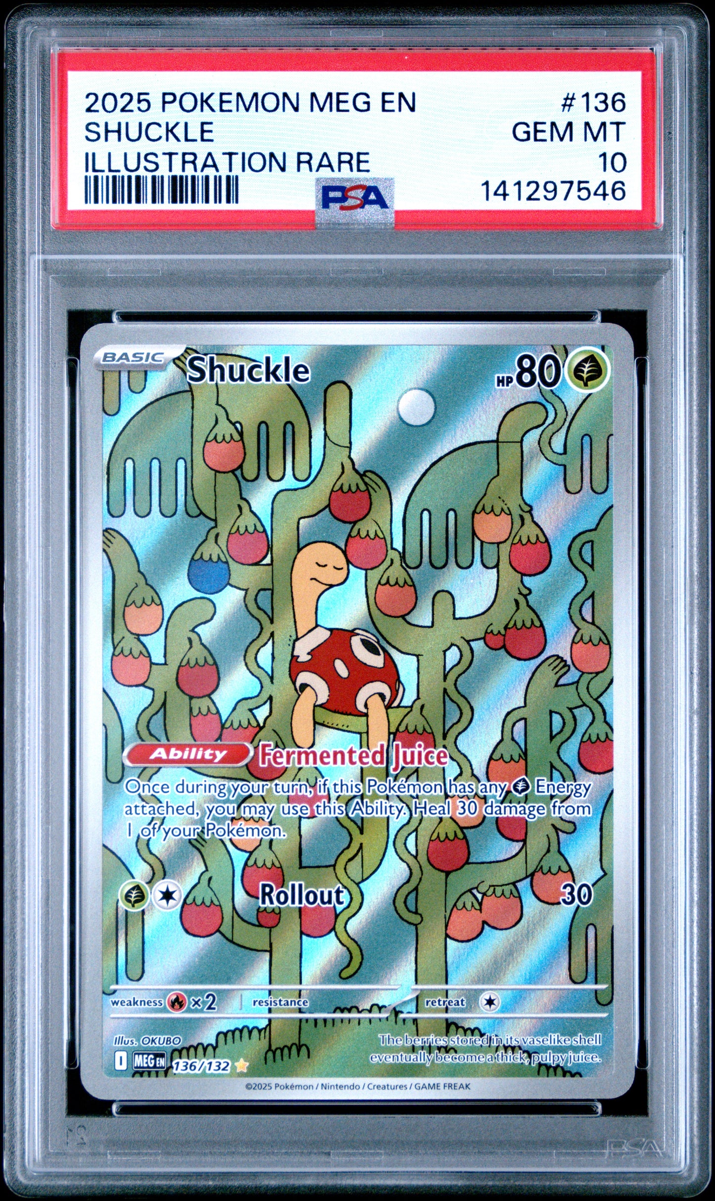 Graded Pokemon - Shuckle (136/132) Mega Evolution PSA 10