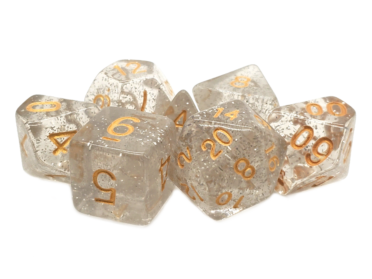 Sparkle - Translucent Clear RPG Dice Set
