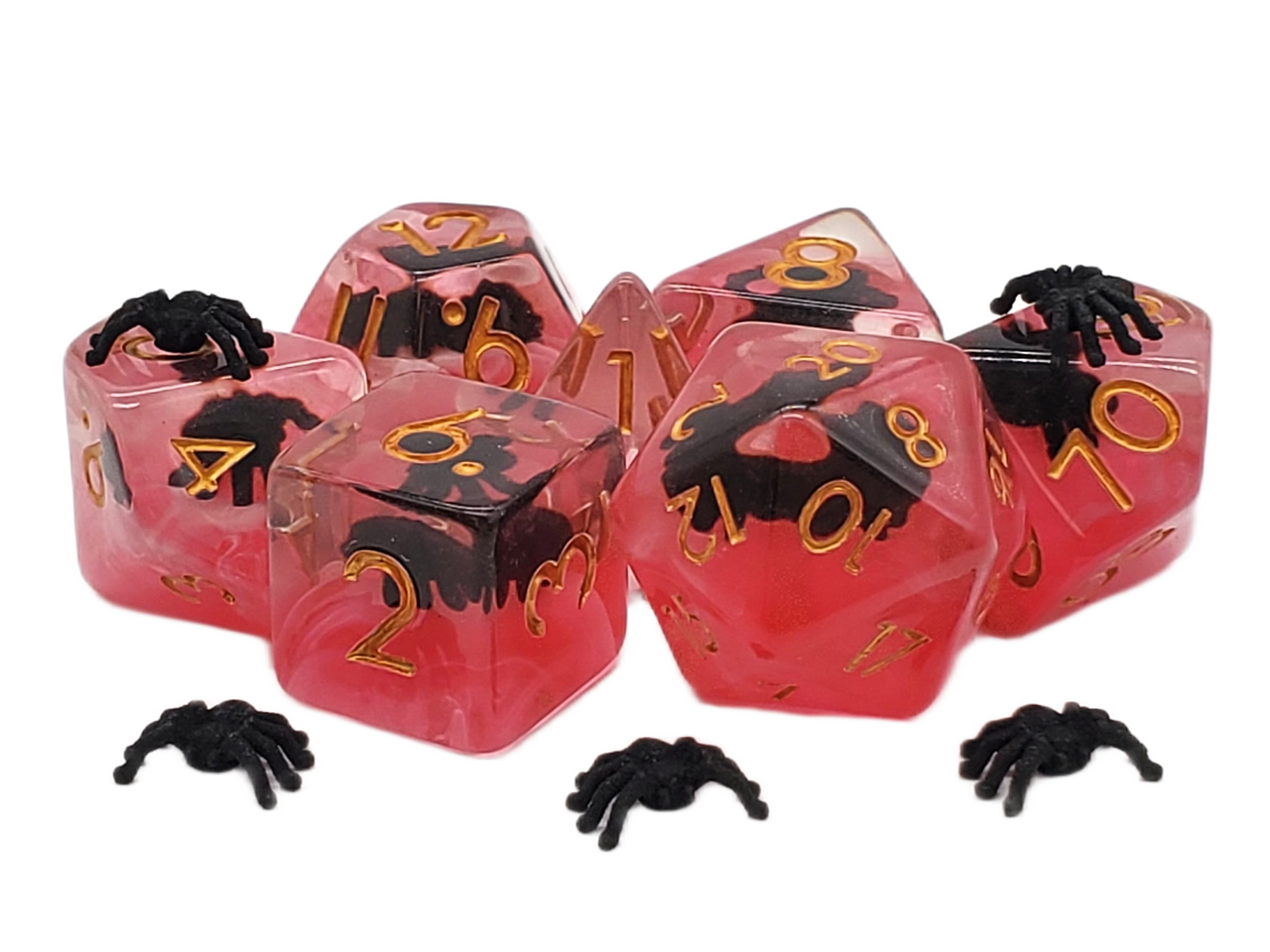 Animal Kingdom - Spider - Black w/ Red RPG Dice Set