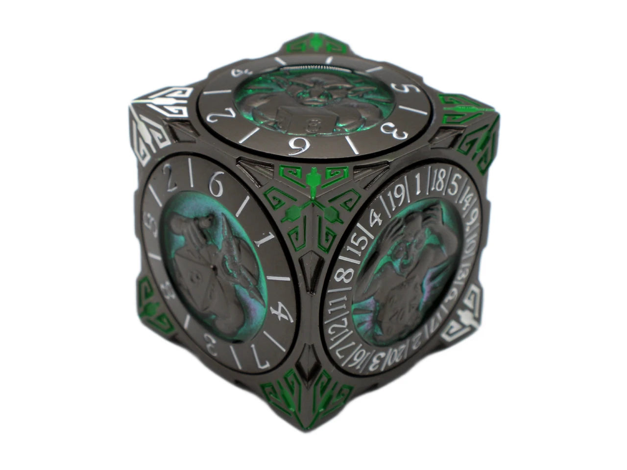 7 in 1 Dice Spinner: Dice Goblin - Matte Black w/ Green