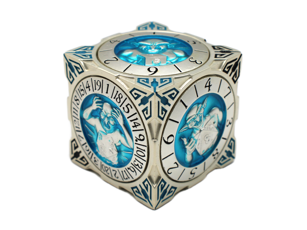 7 in 1 Dice Spinner: Dice Goblin - Silver w/ Teal